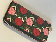 Load image into Gallery viewer, Kate Spade Morgan Large Wallet Womens Rose Garden Continental Zip Floral Black
