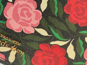 Kate Spade Morgan Large Wallet Rose Garden Womens Accordian Zip Floral Black