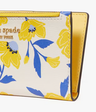 Load image into Gallery viewer, Kate Spade Morgan Sunshine Floral Small Slim Bifold Wallet Cream Yellow Compact