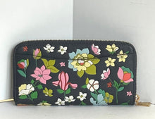 Load image into Gallery viewer, Kate Spade Morgan Womens Large Wallet Flower Bed Embossed Zip Blue Continental