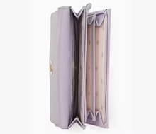 Load image into Gallery viewer, Kate Spade Natalia Quilted Wallet Womens Lilac Large Turn Lock Continental