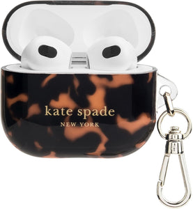 Kate Spade Airpods 3rd Gen Case Keyring Brown Tortoise Protective Bag Charm