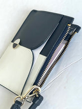 Load image into Gallery viewer, Kate Spade Nicola Card Holder Wristlet Black White Leather Zip Wallet