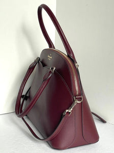 Kate Spade Payton Medium Dome Satchel Cherrywood Leather Crossbody Bag