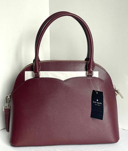 Kate Spade Payton Medium Dome Satchel Cherrywood Leather Crossbody Bag