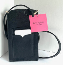 Load image into Gallery viewer, Kate Spade Phone Crossbody Womens Black Spencer Leather Slim Card Case Bag