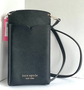 Kate Spade Phone Crossbody Womens Black Spencer Leather Slim Card Case Bag