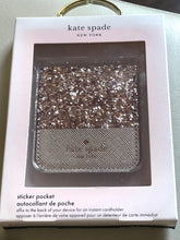 Load image into Gallery viewer, Kate Spade Phone Pocket Sticker Rose Gold Leather Card Holder Glitter