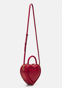 Kate Spade Pitter Patter 3D Heart Crossbody Red Leather Top Handle Bag