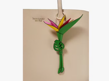 Load image into Gallery viewer, Kate Spade Playa Bird of Paradise Flower Bag Charm Leather Keychain Tropical