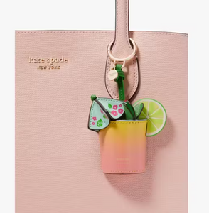 Kate Spade Playa Ombre 3d Bag Charm Beach Cocktail Leather Key Ring Vacation