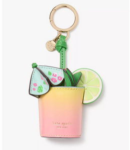 Kate Spade Playa Ombre 3d Bag Charm Beach Cocktail Leather Key Ring Vacation