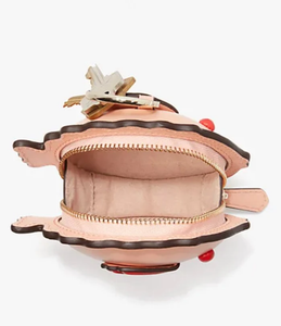 Kate Spade Puffy Fish Coin Purse Bag Charm  Small Pink Leather Wallet Guava