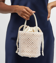 Load image into Gallery viewer, Kate Spade Pearl Purl Bucket Bag Ivory Crystal Beaded Chain Shoulder Strap