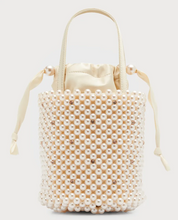 Load image into Gallery viewer, Kate Spade Pearl Purl Bucket Bag Ivory Crystal Beaded Chain Shoulder Strap