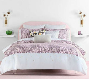 Kate Spade KING Duvet Cover 3-Piece Set Pink Floral Cotton 94 x 92 Carnation