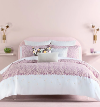 Load image into Gallery viewer, Kate Spade Queen Duvet Cover 3-Piece Set Pink Floral Cotton 94 x 92 Carnation