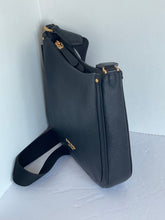 Load image into Gallery viewer, Kate Spade Roulette Medium Messenger Shoulder Bag Black Pebbled Leather Slim
