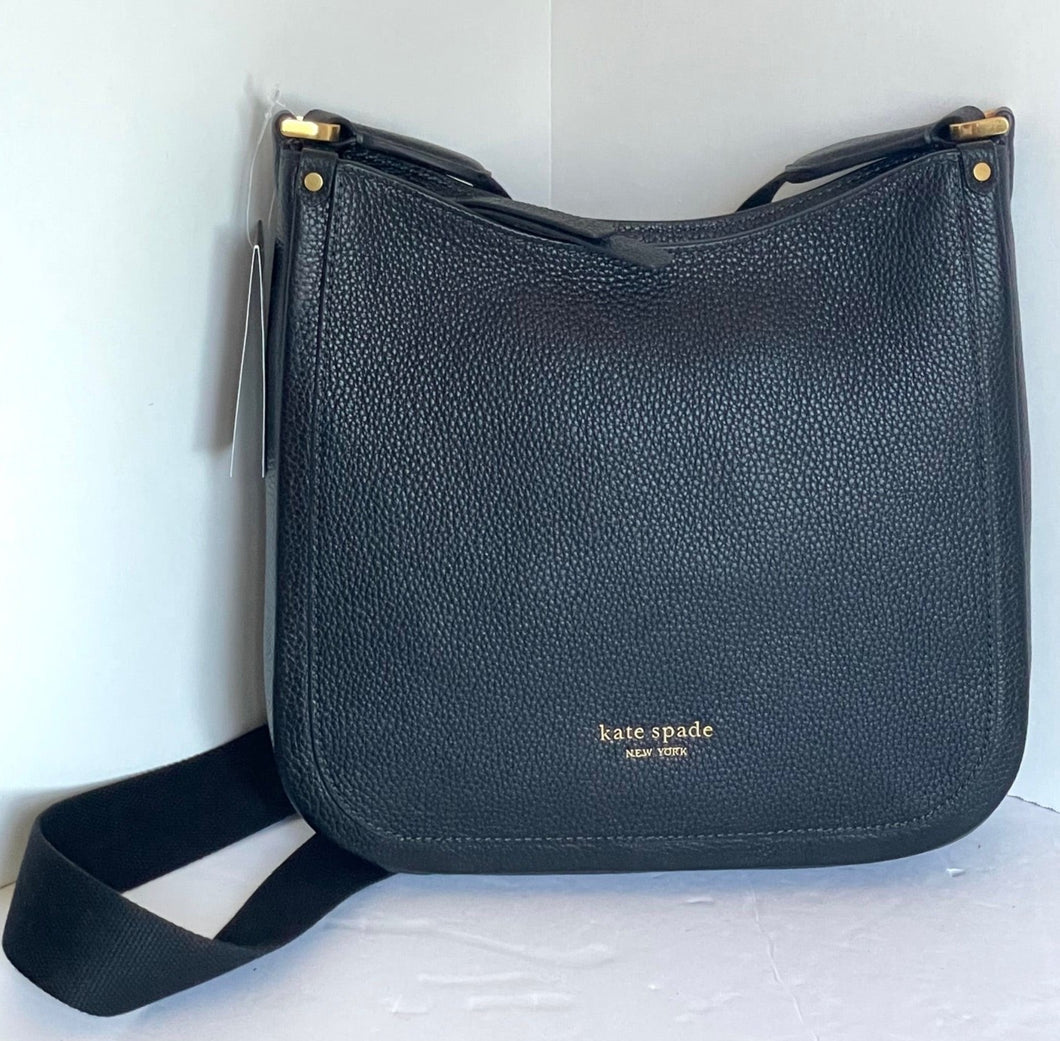 Kate Spade Roulette Medium Messenger Shoulder Bag Pebbled Leather Slim