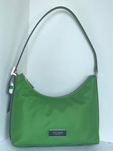 Load image into Gallery viewer, Kate Spade Sam Icon KSNYL Green Nylon Small Shoulder Bag 90s Top Zip Leather