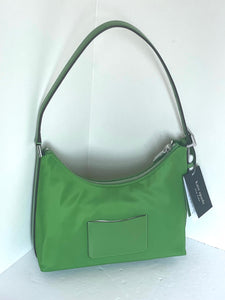 Kate Spade Sam Icon KSNYL Shoulder Bag 90s Green Nylon Small Top Zip Leather