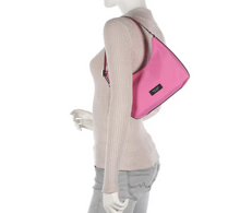 Load image into Gallery viewer, Kate Spade Sam Icon KSNYL Pink Nylon Small Shoulder Bag 90s Top Zip Leather