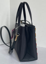 Load image into Gallery viewer, Kate Spade Sam Icon Mini Tote Crossbody Floral Embellished Black Nylon Leather