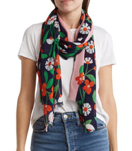 Load image into Gallery viewer, Kate Spade Scarf Womens Floral Oblong Daisy VinesTwill Lightweight Logo