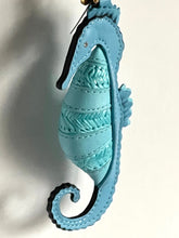 Load image into Gallery viewer, Kate Spade Seahorse Bag Charm What The Shell Embroidered Leather Keychain