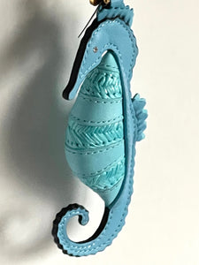 Kate Spade Seahorse Bag Charm What The Shell Embroidered Leather Keychain
