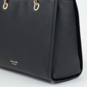 Kate Spade Shoulder Bag Womens Black Large Satchel Leather Amelia Chain