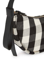 Load image into Gallery viewer, Kate Spade Shoulder Bag Womens Black Smile Small Gingham Leather Zip Bag