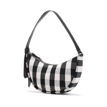 Load image into Gallery viewer, Kate Spade Shoulder Bag Womens Black Smile Small Gingham Leather Zip Bag