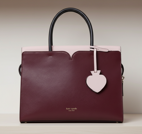 Kate Spade Shoulder Bag Womens Large Red Leather Satchel Spencer Top Handle