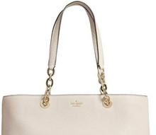 Load image into Gallery viewer, Kate Spade Shoulder Bag Womens Off White Large Leather Dee Top Zip Tote