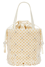 Load image into Gallery viewer, Kate Spade Shoulder Bag Womens White Bucket Purl Faux Pearl Crystal Beaded Collection