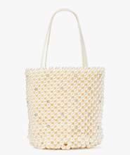 Load image into Gallery viewer, Kate Spade Shoulder Bag Womens White Bucket Purl Faux Pearl Crystal Beaded Collection