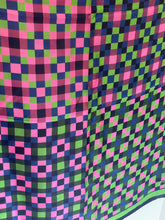 Load image into Gallery viewer, Kate Spade Silk Square Scarf Modern Check 30x30 Green Lightweight Spring