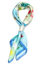 Load image into Gallery viewer, Kate Spade Silk Square Scarf Montauk Map 30x30 Lightweight Spring Travel