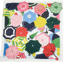 Load image into Gallery viewer, Kate Spade Silk Square Scarf Umbrella 34x34 White Multi Lighweight Spring