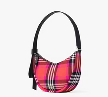Load image into Gallery viewer, Kate Spade Smile Shoulder Bag Red Plaid Check Small Leather Zip Top
