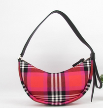 Load image into Gallery viewer, Kate Spade Smile Shoulder Bag Red Plaid Check Small Leather Zip Top