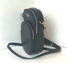 Load image into Gallery viewer, Kate Spade Spencer North South Phone Crossbody Black Leather Double Zip