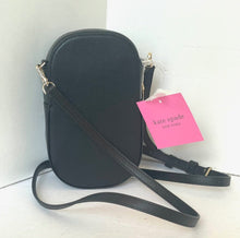 Load image into Gallery viewer, Kate Spade Spencer North South Phone Crossbody Black Leather Double Zip