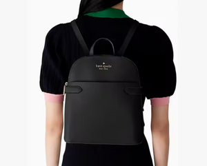 Kate Spade Staci Medium Dome Backpack Black Saffiano Leather Bag
