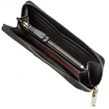 Load image into Gallery viewer, Kate Spade Sylvia Pink Floral Slim Wallet Womens Black Saffiano Zip Around