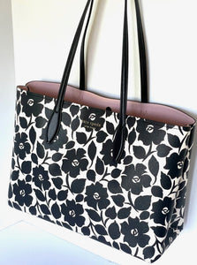 Kate Spade Tote Womens Black Large All Day Leather Rosy Garden