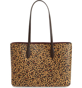 Kate Spade Tote Womens Large Brown Leopard All Day Structured Tote w Wristlet