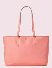 Load image into Gallery viewer, Kate Spade Tote Womens Large Pink Taylor Nylon Shoulder Bag Leather Top Zip
