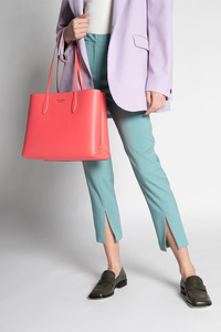 Kate Spade Tote Womens Pink Large All Day Shoulder Bag Leather Polkadot Wristlet